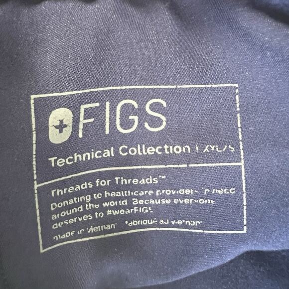 Figs Scrub Set Men 2XL SHORT Leon 3-pocket Top + Cairo Pants Short Navy Blue - Picture 12 of 13